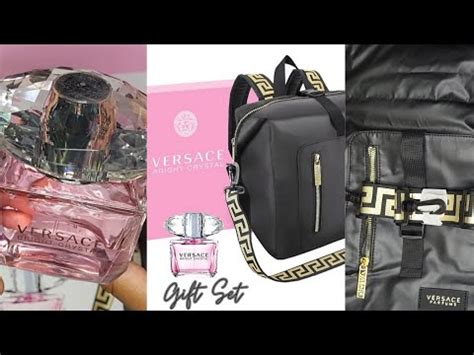 versace perfume with backpack women|Versace bright crystal with bag.